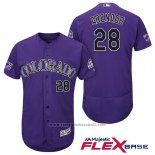 Maglia Baseball Uomo Colorado Rockies Nolan Arenado 28 Viola Autentico Collection Flex Base