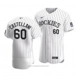 Maglia Baseball Uomo Colorado Rockies Ryan Castellani Autentico Primera 2020 Bianco