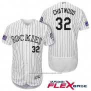 Maglia Baseball Uomo Colorado Rockies Tyler Chatwood 32 Bianco Autentico Collection Flex Base