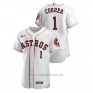 Maglia Baseball Uomo Houston Astros Carlos Correa Autentico Bianco