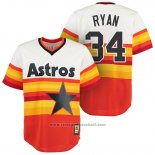 Maglia Baseball Uomo Houston Astros Nolan Ryan Arancione Cooperstown Classic