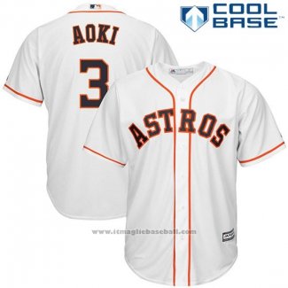 Maglia Baseball Uomo Houston Astros Norichika Aoki Bianco Cool Base