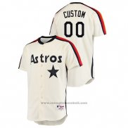 Maglia Baseball Uomo Houston Astros Personalizzate Oilers Vs. Houston Astros Cooperstown Collection Crema