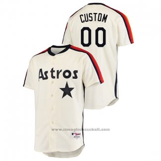 Maglia Baseball Uomo Houston Astros Personalizzate Oilers Vs. Houston Astros Cooperstown Collection Crema