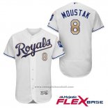 Maglia Baseball Uomo Kansas City Royals 8 Mike Moustakas Bianco 2017 Flex Base