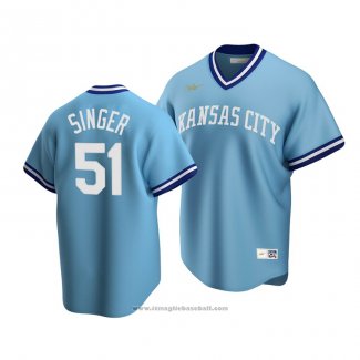 Maglia Baseball Uomo Kansas City Royals Brady Singer Cooperstown Collection Road Blu