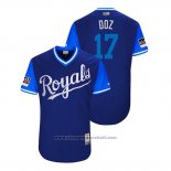 Maglia Baseball Uomo Kansas City Royals Hunter Dozier 2018 LLWS Players Weekend Doz Blu