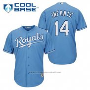 Maglia Baseball Uomo Kansas City Royals Omar Infante 14 Powder Blu Alternato Cool Base