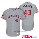 Maglia Baseball Uomo Los Angeles Angels 2017 Stelle e Strisce Garrett Richards Grigio Flex Base