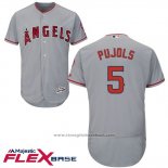 Maglia Baseball Uomo Los Angeles Angels 5 Albert Pujols Grigio Flex Base