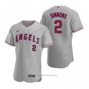 Maglia Baseball Uomo Los Angeles Angels Andrelton Simmons Autentico 2020 Road Grigio