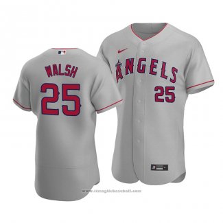 Maglia Baseball Uomo Los Angeles Angels Jared Walsh Autentico Road Grigio