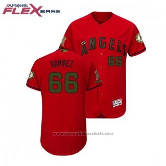 Maglia Baseball Uomo Los Angeles Angels Jc Ramirez 2018 Memorial Day Flex Base Scarlet