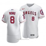 Maglia Baseball Uomo Los Angeles Angels Kean Wong Autentico Home Bianco