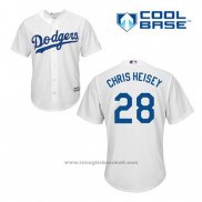 Maglia Baseball Uomo Los Angeles Dodgers Chris Heisey 28 Bianco Home Cool Base