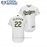 Maglia Baseball Uomo Los Angeles Dodgers Clayton Kershaw 2018 Memorial Day Cool Base Bianco