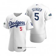 Maglia Baseball Uomo Los Angeles Dodgers Corey Seager Autentico 2020 Primera Bianco