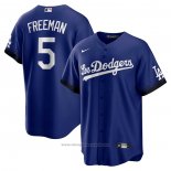 Maglia Baseball Uomo Los Angeles Dodgers Freddie Freeman City Connect Replica Blu