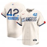Maglia Baseball Uomo Los Angeles Dodgers Jackie Robinson 2024 City Connect Limited Crema