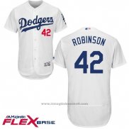 Maglia Baseball Uomo Los Angeles Dodgers Jackie Robinson Autentico Collection Bianco Flex Base
