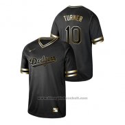 Maglia Baseball Uomo Los Angeles Dodgers Justin Turner 2019 Golden Edition Nero