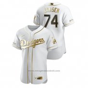 Maglia Baseball Uomo Los Angeles Dodgers Kenley Jansen Golden Edition Autentico Bianco