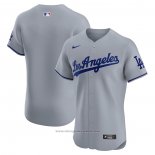 Maglia Baseball Uomo Los Angeles Dodgers Road Vapor Premier Elite Patch Grigio