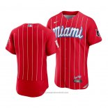 Maglia Baseball Uomo Miami Marlins 2021 City Connect Autentico Rosso