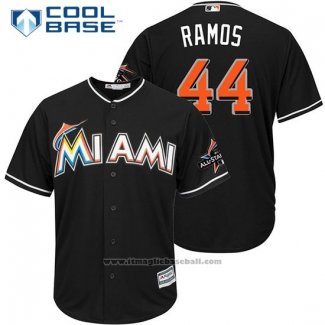 Maglia Baseball Uomo Miami Marlins 44 A.j. Ramos Nero 2017 Cool Base