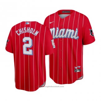 Maglia Baseball Uomo Miami Marlins Jazz Chisholm 2021 City Connect Replica Rosso