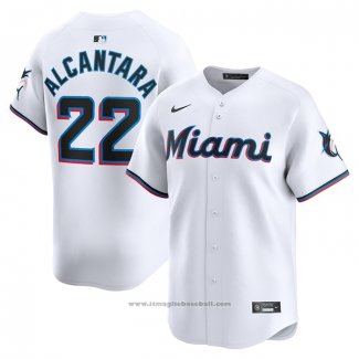 Maglia Baseball Uomo Miami Marlins Sandy Alcantara Home Limited Bianco