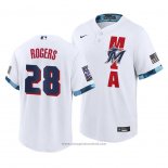 Maglia Baseball Uomo Miami Marlins Trevor Rogers 2021 All Star Replica Bianco