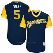 Maglia Baseball Uomo Milwaukee Brewers 2017 Little League World Series Jonathan Villar Blu