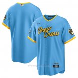 Maglia Baseball Uomo Milwaukee Brewers 2022 City Connect Replica Blu