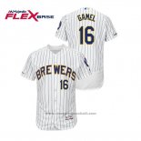 Maglia Baseball Uomo Milwaukee Brewers Ben Gamel Autentico Flex Base Bianco Blu