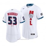 Maglia Baseball Uomo Milwaukee Brewers Brandon Woodruff 2021 All Star Autentico Bianco