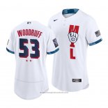 Maglia Baseball Uomo Milwaukee Brewers Brandon Woodruff 2021 All Star Autentico Bianco