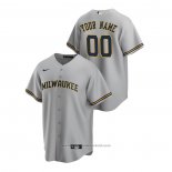 Maglia Baseball Uomo Milwaukee Brewers Personalizzate Replica Road Grigio