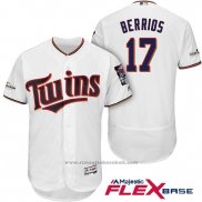 Maglia Baseball Uomo Minnesota Twins 2017 Postseason Jose Berrios Bianco Flex Base