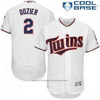 Maglia Baseball Uomo Minnesota Twins 2 Brian Dozier Bianco Cool Base