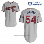 Maglia Baseball Uomo Minnesota Twins Ervin Santana 54 Grigio Cool Base