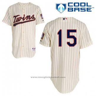 Maglia Baseball Uomo Minnesota Twins Glen Perkins 15 Crema Alternato Cool Base