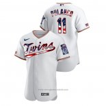 Maglia Baseball Uomo Minnesota Twins Jorge Polanco 2020 Stars & Stripes 4th of July Bianco