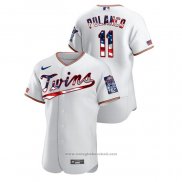 Maglia Baseball Uomo Minnesota Twins Jorge Polanco 2020 Stars & Stripes 4th of July Bianco