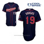 Maglia Baseball Uomo Minnesota Twins Kennys Vargas 19 Blu Alternato Home Cool Base