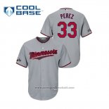 Maglia Baseball Uomo Minnesota Twins Martin Perez 2019 Postseason Cool Base Grigio