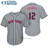 Maglia Baseball Uomo New York Mets 2017 Stelle e Strisce Juan Lagares Grigio Cool Base