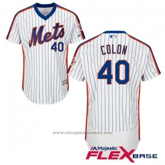 Maglia Baseball Uomo New York Mets 40 Bartolo Colon Flex Base Bianco