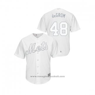 Maglia Baseball Uomo New York Mets Jacob Degrom 2019 Players Weekend Replica Bianco