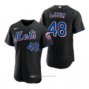 Maglia Baseball Uomo New York Mets Jacob Degrom 2022 Autentico Alternato Nero